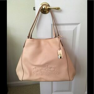 COACH Large Edie Pebble Leather Purse